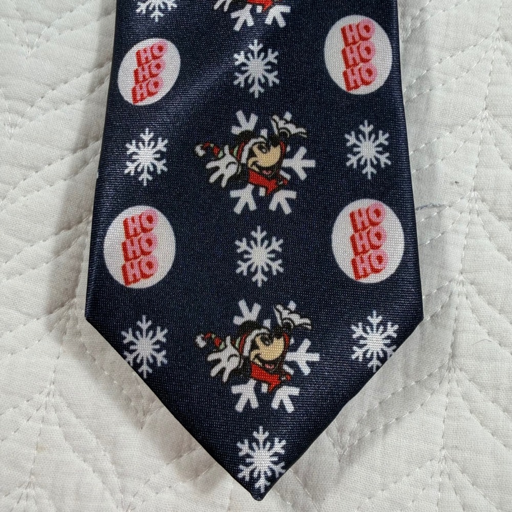 Disney Mickey Mouse Ho‎ Ho Ho Snowflake Neck Tie Kids Christmas Holiday Fun NWT